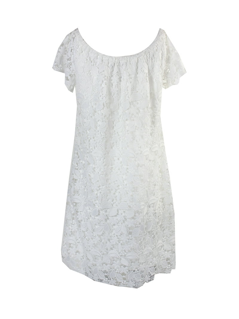 Lauren Ralph Lauren White Lace Off-The-Shoulder Shift Dress 4 Lauren Ralph Lauren White Lace Off-The-Shoulder Shift Dress 4