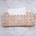 thumbnail image 4 of Caja de pañuelos rectangular de cristal artificial, soporte para papel de seda, decoración del hogar (dorado), 4 of 12