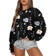 thumbnail image 1 of Ichuanyi liquidación moda para mujeres manga larga de manga redonda redonda de cuello impreso tops blusa ICHUANYI WER2023081603646, 1 of 6