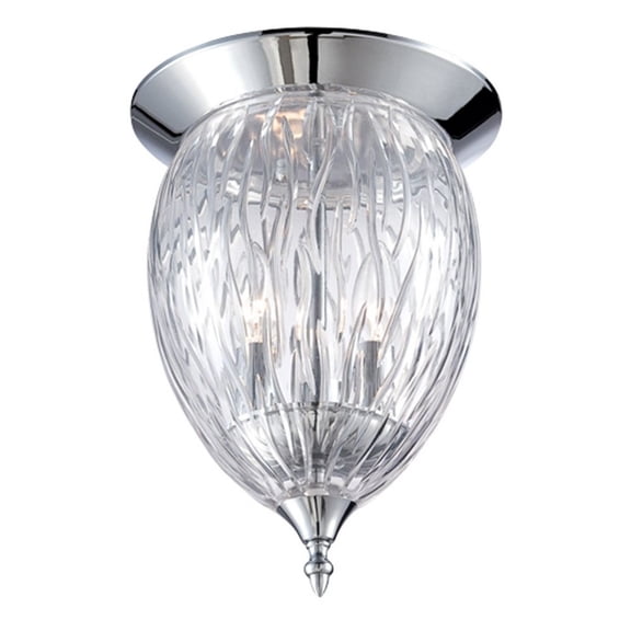 Traditional 3-Light Flushmount with Clear Textured Glass 13 inches Ceiling Mount Bailey Street Home 79-Bel-1862888