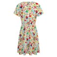 thumbnail image 5 of Candy Pattern - White Women's Dress Short Sleeve Summer Sundress Summer Women Clothes, 5 of 7