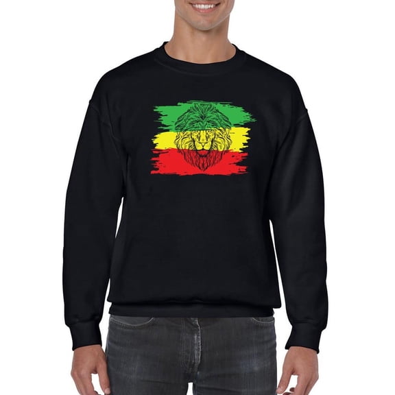 Lion Head In Colors Sweatshirt Men -SPIdeals Designs, Male Large