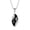 Black Agate, variant on Black Agate/Blue Gravel Pendants Men's Stainless Steel Engagement Chain Necklace
