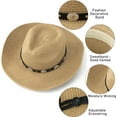 thumbnail image 5 of OwnShow Straw Cowboy Hat for Women Men Western Sun Hat Wide Brim Summer Belt Cowgirl Hats, 5 of 14