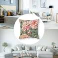 thumbnail image 5 of nygtbtfer Square Decorative Throw Pillow Case Cushion Cover, Pink Rose Floral,Soft Pillowcase White, 5 of 7