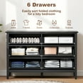 thumbnail image 4 of HOMCOM Commode Cannelée à 6 Tiroirs pour Chambre, Double Commode, Noir, 4 of 10