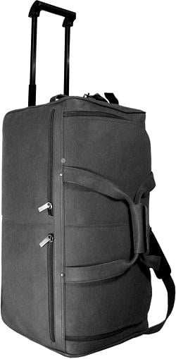 20 in. Long Rolling Duffel Bag w U-Shaped Top Opening (Black) by David King & Co. Inc