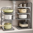 thumbnail image 2 of Heavy-Duty Carbon Steel 3-Tier Square Kitchen Organizer: Waterproof Under-Sink Storage Rack for Pots, Utensils & Kitchenware – Space-Saving Multifunctional Design with Easy Installation and Elevated, 2 of 6