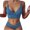 Blue, variant on Abcnature Women's Bikini Swimsuits Sets, Thong Bikini Sets Bikini Two Piece Filled Soild Beachwear Swimwear Bikini Sets for Women Army Green L