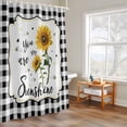 thumbnail image 4 of Floral Sunflowers Shower Curtain, Black Plaid You Are My Sunshine Country Waterproof Shower Curtain Set with 12 Hooks Lightweight Bath Curtains Fabric Bathroom Decor 72x72 Inches, 4 of 9