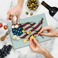 thumbnail image 5 of World Map Cutting Board, Graphic United States Flag American Federations Stars National Print, Decorative Tempered Glass Cutting and Serving Board, Small Size, White Red Blue, by Ambesonne, 5 of 5