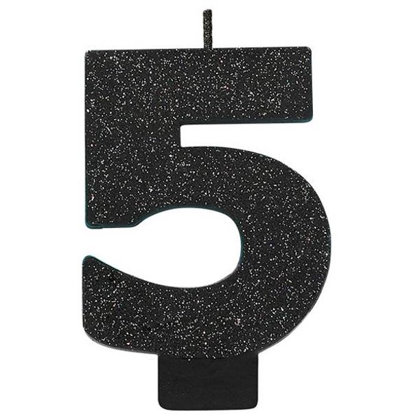 BLACK NUMBER 5 GLITTER CANDLE - Walmart.com - Walmart.com