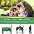thumbnail image 6 of LAZY BUDDY Folding Garden Cart Collapsible Utility Wagon with Adjustable Handle & 360° Wheels for Outdoor Camping Shopping Beach, 6 of 8