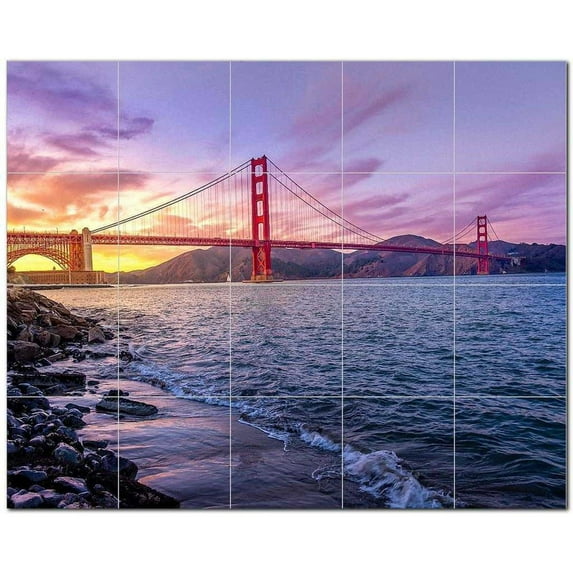 Bridge Ceramic Tile Mural Kitchen Backsplash Bathroom Shower, 400295-L54