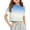 AE05-Blue, variant on Lumtrix Crop Tops for Teen Girls Cute Short Sleeve Gradient Summer T Shirt Crewneck Fashion Shirts Tee Beige 130