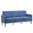 thumbnail image 7 of 3 Seater Sofa, 71.3" Modern Linen Fabric Tufted Upholstered Accent Sofa with Arms and Solid Wood Leg 3-Seater Sofa with Curved High Backrest and 5.5 Inches Seat Cushion for Living Room, Navy Blue, 7 of 7