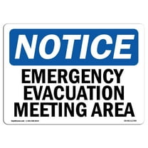 OSHA Notice Sign - Emergency Evacuation Meeting Area | Decal | Protect Your Business, Construction Site, Warehouse |  Made in the USA