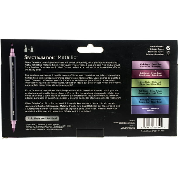 Noir Metallic Markers 6/Pkg-Rare Minerals - Walmart.com