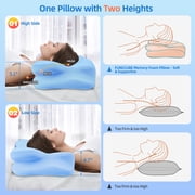 Cotiro Cervical Neck Pillow, Queen Blue, Adult, 15Lx7W, 3.08 Lb