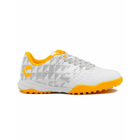 Tenis Turf Charly Para Hombre Deportivos Futbol Rápido Blanco/Naranja/Plata 27