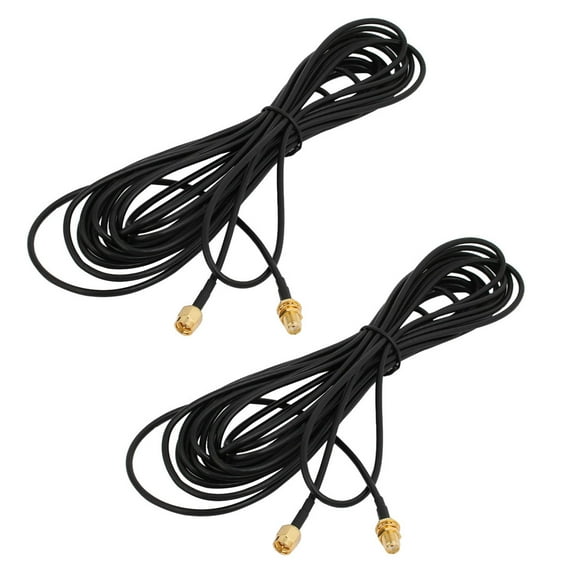 Unique Bargains 2pcs RG174 Coaxial Antenna Extension Cable SMA Female to Male Connector 6M Long