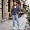 thumbnail image 5 of Stamzod Fall Cardigans for Women V Neck Long Sleeve Button Down Knit Waffle Cardigan Plus Size Clothes, 5 of 10