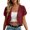 Wine, variant on Qiopertar Women's Chiffon Cardigan Open Front Short Sleeve Casual Loose Cover Up Summer Beach Vacation Crop Top, Black 3XL