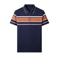 thumbnail image 3 of FRSASU Men's Polo Shirt Casual Long Short Sleeve Classic Fashion Polo Golf Sport Shirt Navy, 3 of 6