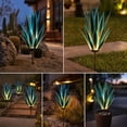 thumbnail image 2 of Solar Lights Outdoor Waterproof, 1.8ft Metal Artificial Agave Plant Solar Garden Lights, for Pathway Walkway Yard Lawn Decorative Landscape Lighting, Warm White (Blue), 2 of 7