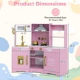 thumbnail image 3 of Costway Pretend Play Kitchen for Kids Toddler Aged 3+ Wooden Toy Set with Range Hood Pink, 3 of 10