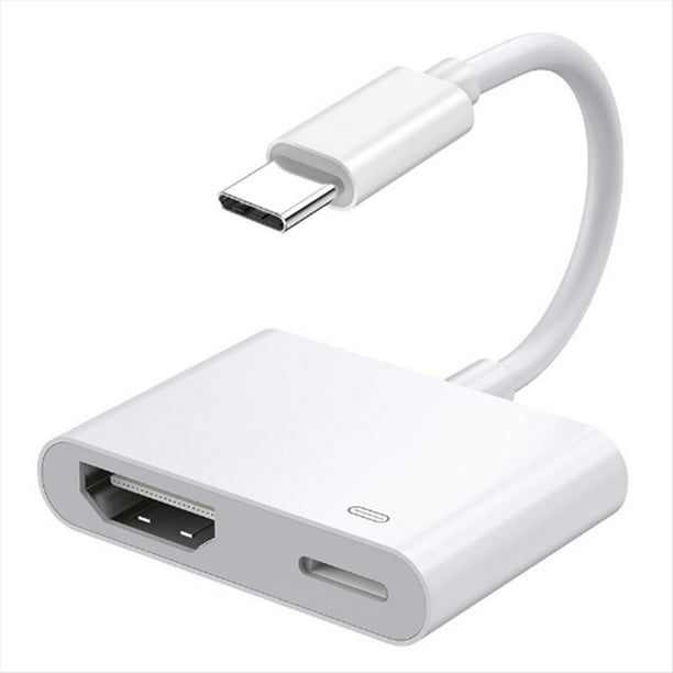 Adaptador USB C A HD, Adaptador AV Digital Tipo C, Conector de Pantalla de Sincronización 4K para Teléfono A Monitor de Proyector HDTV.