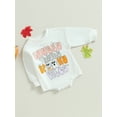 thumbnail image 3 of Baby Toddler Boys Girls Halloween Romper, 0 3 6 12 18 Months Long Sleeve Crew Neck Ghost Letters Print Fall Bodysuit Clothing, 3 of 7
