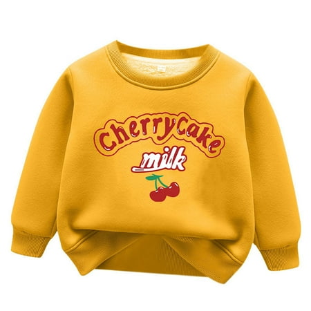 Hiijoy Little Girls Sweatshirt Cute Thicken Warm Pullover Top Kids Winter Clothes