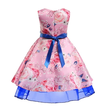 

BSDHBS Girl 2 Piece Outfits Floral Baby Girl Princess Bridesmaid Pageant Gown Birthday Party Wedding Dress
