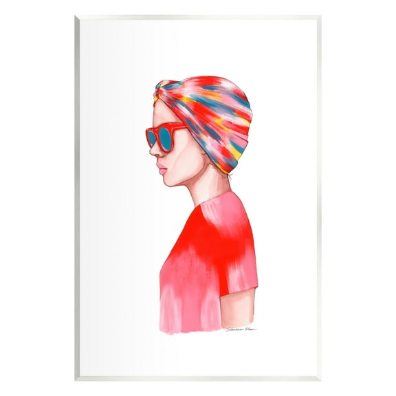 Stupell Industries Woman in Red Headwrap Beauty & Fashion Painting Unframed Art Print Wall Art, 10 x 15