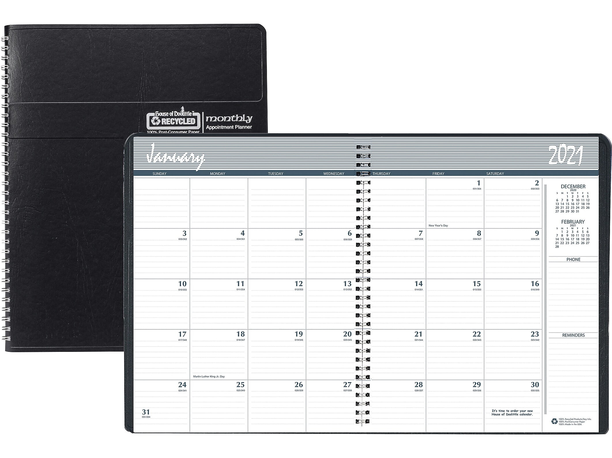 House of Doolittle 2021 8.5 x 11 Planner Black 2620221