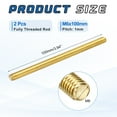 thumbnail image 2 of Uxcell 2Pack M6x100mm Fully Threaded Rod, Brass Right Hand All Thread Screw Studs for Furniture Assembly Fastening, 1mm Pitch, 2 of 6