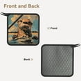thumbnail image 2 of Sikiie Playful Otter Tropical Beach Pot Holders Kitchen Insulation Mats Heat Resistant Pot-Holder Oven Anti-Scald Pads for Cooking Baking, 7.1*7.1inch, 2 of 8