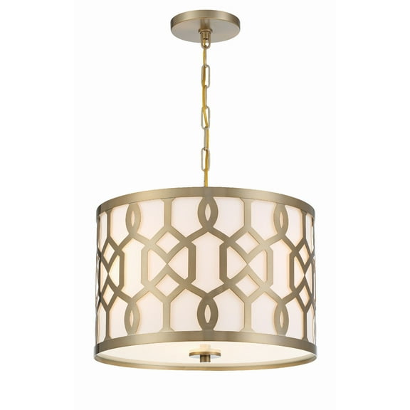 2265-AG Crystorama Lighting Jennings - Three Light Pendant in Traditional and Contemporary Style - 18.25 Inches Wide by 15 Inches High-Aged Brass