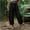 Black women's elastic waist harem pants a1, variant on Cagogo Women's Elastic Waist Harem Pants Casual Flowy Solid Bohemian Drawstring Palazzo Trousers Summer Vacation Beach Lounge Yoga Wear, Gray L