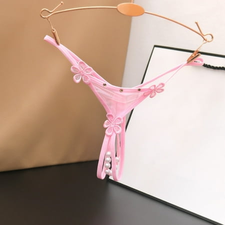 MITCOWBOY Push Up Bra  Women Sexy Lace Briefs Hollow Out Panties Crochet Lace Up Panty Thongs G String Lingerie Underwear  Sports Bra  Strapless Bra  Pink (clearance)