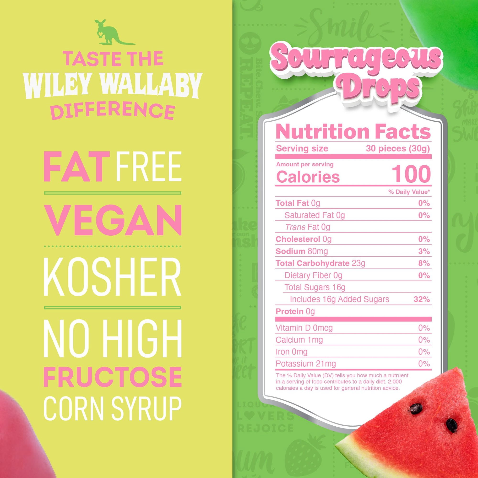 Wiley Wallaby Sourrageous Drops, 3 oz.