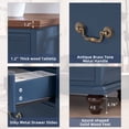thumbnail image 3 of Joaxswe Bedroom Furniture Set, Includes 7 Drawer Dresser & 2 Pack 2 Drawer Nightstand with USB, Adult Farmhouse Dresser and Nightstand Sets, Navy, 3 of 11