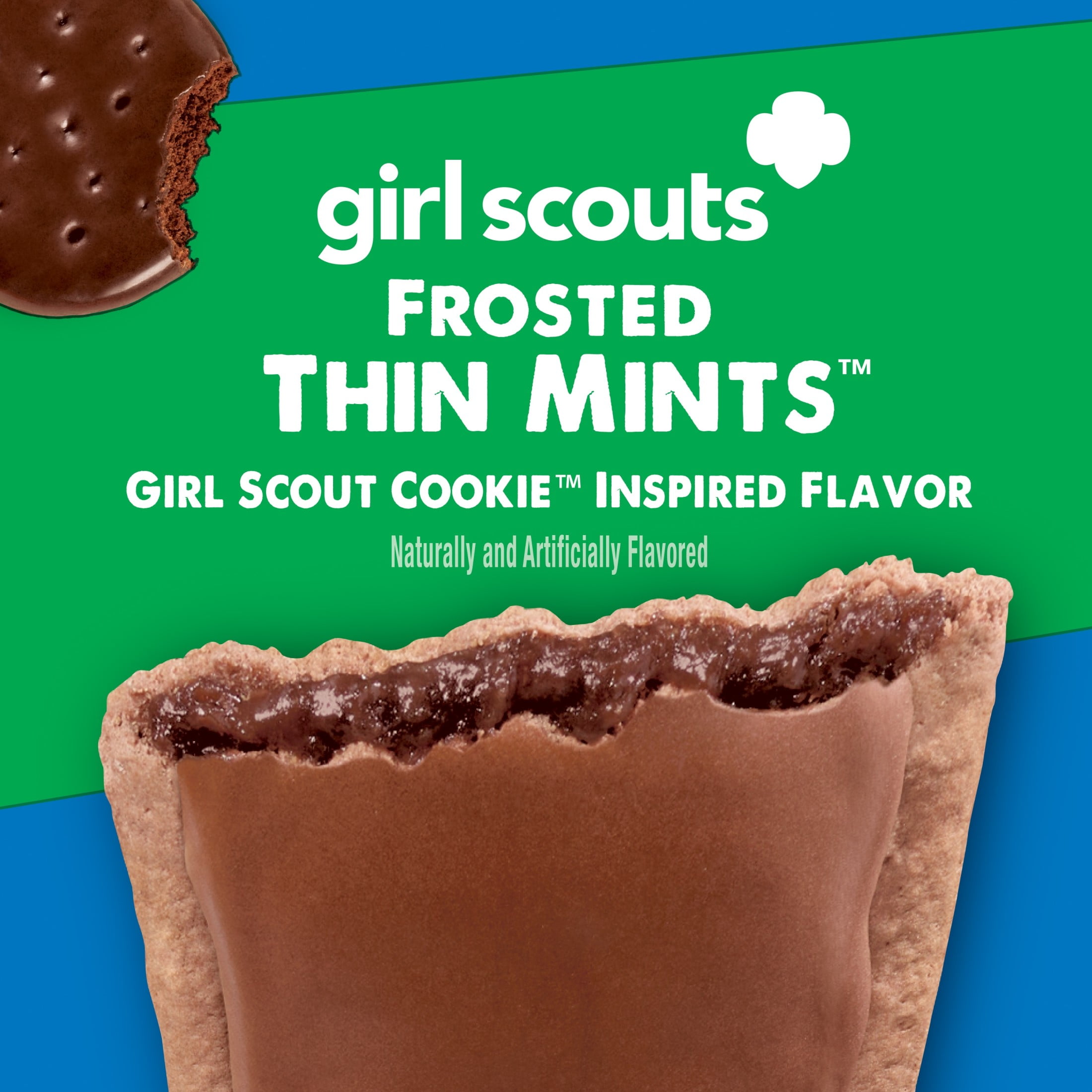 (8 pack) Pop-Tarts Frosted Thin Mints Toaster Pastries, Breakfast Foods, Shelf-Stable, 27 oz (16 Count)
