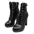 thumbnail image 3 of GUESS Womens Black 1" Platform Comfort Talore Round Toe Block Heel Lace-Up Heeled Boots 8.5 M, 3 of 7