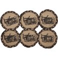 thumbnail image 7 of VHC Brands Sawyer Mill Charcoal 100% Jute Braided Coaster Set 6 pcs, Plow, 7 of 7