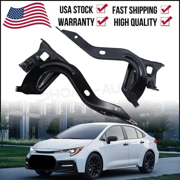 1 Pair Of Hood Hinges Front Left & Right Side For 2019-2024 Toyota Corolla E210