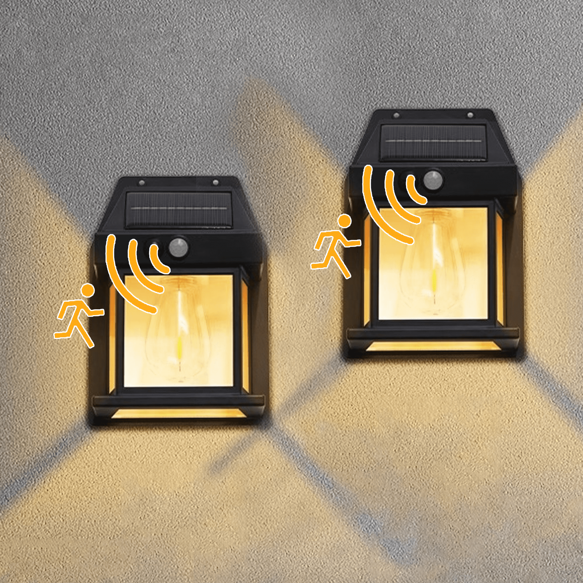 Gytobytle 2 PACK Solar Wall Lights Outdoor, Dusk to Dawn Porch Lights Fixture, Solar Wall Lantern with 3 Modes & Motion Sensor