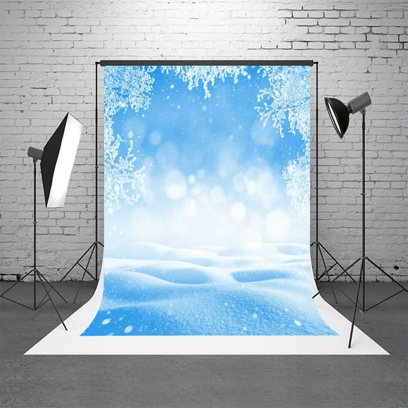 EREHome Polyester Fabric 5X7ft Snow Backgrounds Blue Backdrop Winter Photography Backdrop Branches with Snow Photo Backdrop for Pictures
