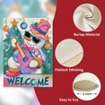 thumbnail image 3 of Welcome Christmas Rock and Roll Snowman Decorative Garden Flag, Pink Guitar Xmas Tree Winter Holiday Yard Outside Decorations, Funny Burlap Outdoor Small Home Decor Double Sided 12 x 18, 3 of 6